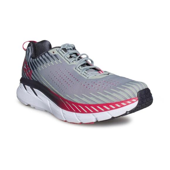 Hoka One One Other - Hoka One One Clifton 5 Alloy/Steel Gray And Red Size 10 Men's